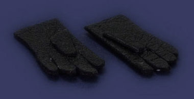 Dollhouse Miniature Glove, 1 Pair Black